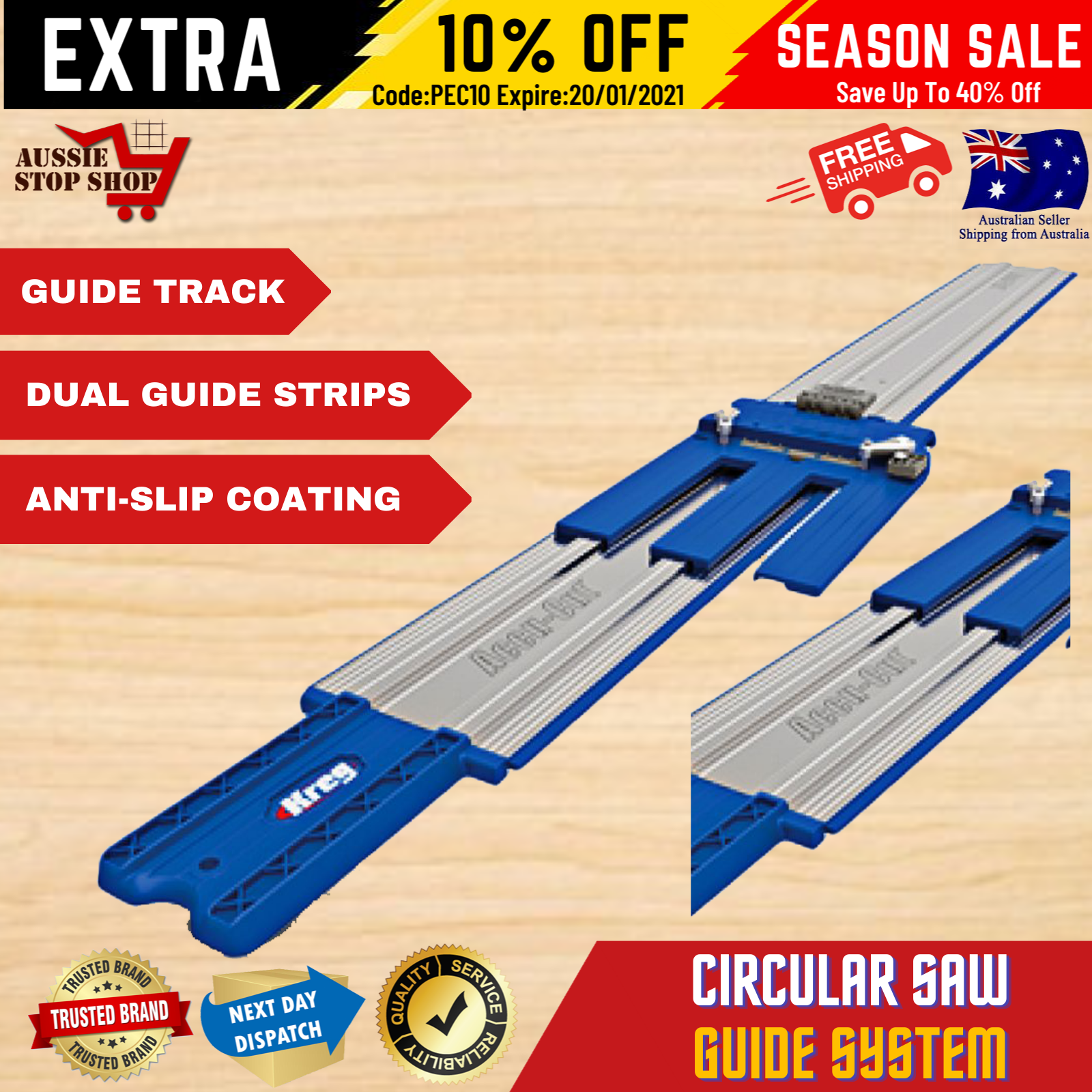 Kreg KMA2700 AccuCut 48" Circular Saw Track 1220mm Rail Guide New